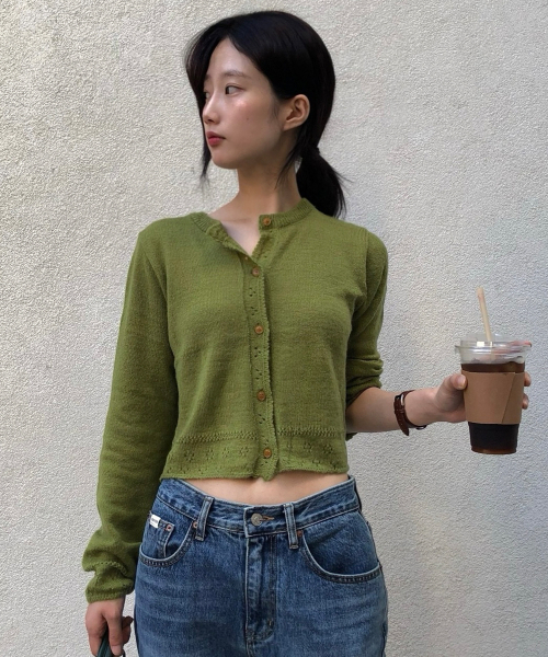 FRIVER07（フリバー07）の「モヘアウールブレンドカーディガン [FRFA05CD02]_Olive（カーディガン/ボレロ・レディース・オリーブ・FREE）」の2枚目の写真