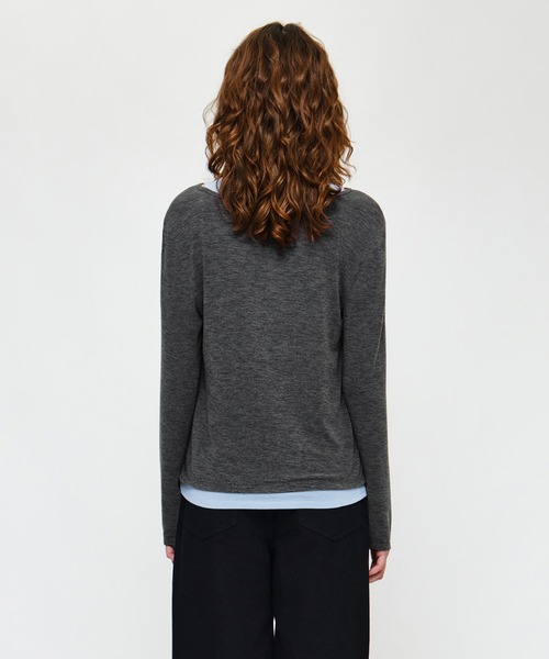 MARITHE + FRANCOIS GIRBAUD（マリテフランソワジルボー）の「W HENLEY NECK LAYERED LONG SLEEVE TEE（Tシャツ/カットソー・レディース・ネイビー/チャコール・SMALL/MEDIUM）」の6枚目の写真