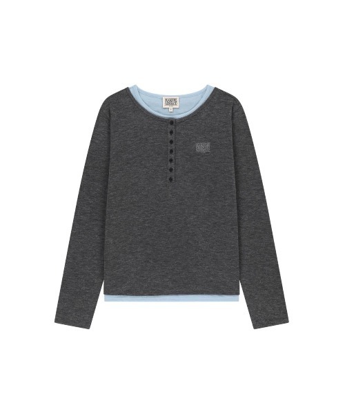 MARITHE + FRANCOIS GIRBAUD（マリテフランソワジルボー）の「W HENLEY NECK LAYERED LONG SLEEVE TEE（Tシャツ/カットソー・レディース・ネイビー/チャコール・SMALL/MEDIUM）」の8枚目の写真
