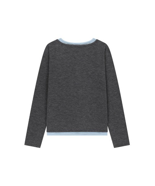 MARITHE + FRANCOIS GIRBAUD（マリテフランソワジルボー）の「W HENLEY NECK LAYERED LONG SLEEVE TEE（Tシャツ/カットソー・レディース・ネイビー/チャコール・SMALL/MEDIUM）」の9枚目の写真