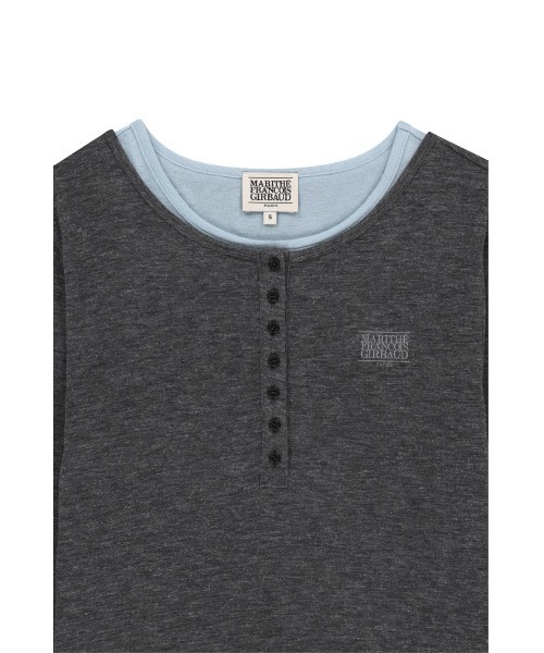 MARITHE + FRANCOIS GIRBAUD（マリテフランソワジルボー）の「W HENLEY NECK LAYERED LONG SLEEVE TEE（Tシャツ/カットソー・レディース・ネイビー/チャコール・SMALL/MEDIUM）」の10枚目の写真