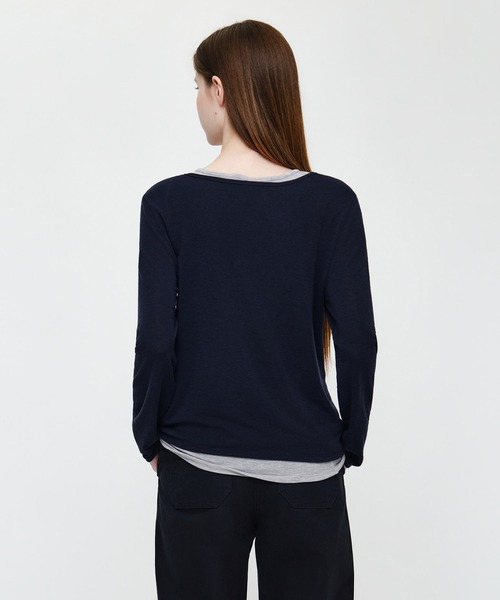 MARITHE + FRANCOIS GIRBAUD（マリテフランソワジルボー）の「W HENLEY NECK LAYERED LONG SLEEVE TEE（Tシャツ/カットソー・レディース・ネイビー/チャコール・SMALL/MEDIUM）」の18枚目の写真