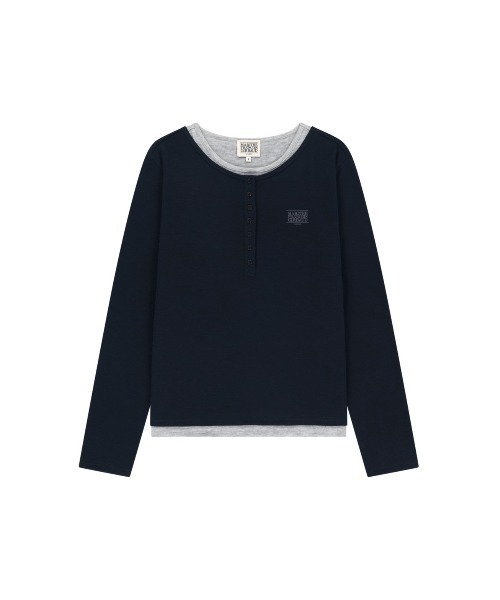 MARITHE + FRANCOIS GIRBAUD（マリテフランソワジルボー）の「W HENLEY NECK LAYERED LONG SLEEVE TEE（Tシャツ/カットソー・レディース・ネイビー/チャコール・SMALL/MEDIUM）」の20枚目の写真