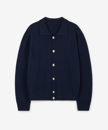 Oversize Gold Button Cardigan (Navy) TNSW6F102N2