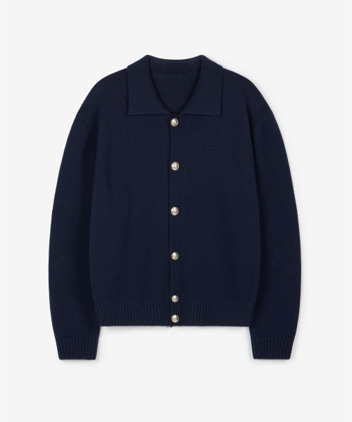 TNGT(ティーエヌジーティー)の「Oversize Gold Button Cardigan (Navy) TNSW6F102N2(カーディガン/ボレロ・レディース・その他・100/105/110/85/95)」の1枚目の写真