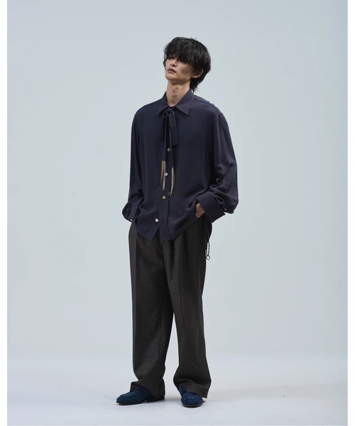 BED J.W. FORD(ベッドフォード)の「【BED J.W. FORD】Ribbon(シャツ/ブラウス・メンズ・ストライプ/ダークネイビー/ブラック・0/1)」の7枚目の写真