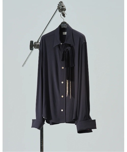 BED J.W. FORD(ベッドフォード)の「【BED J.W. FORD】Ribbon(シャツ/ブラウス・メンズ・ストライプ/ダークネイビー/ブラック・0/1)」の10枚目の写真