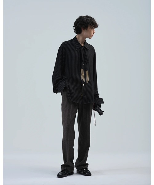 BED J.W. FORD(ベッドフォード)の「【BED J.W. FORD】Ribbon(シャツ/ブラウス・メンズ・ストライプ/ダークネイビー/ブラック・0/1)」の11枚目の写真