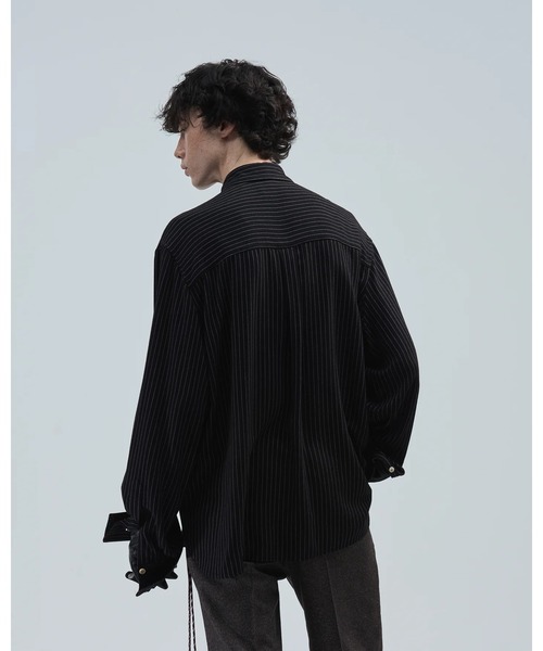 BED J.W. FORD(ベッドフォード)の「【BED J.W. FORD】Ribbon(シャツ/ブラウス・メンズ・ストライプ/ダークネイビー/ブラック・0/1)」の12枚目の写真