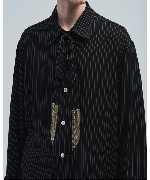 BED J.W. FORD(ベッドフォード)の「【BED J.W. FORD】Ribbon(シャツ/ブラウス・メンズ・ストライプ/ダークネイビー/ブラック・0/1)」の13枚目の写真