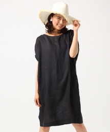 GLOBAL WORK | 【高品質リネン使用】フレンチリネンパフワンピース半袖/715371(ワンピース)