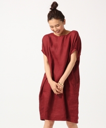 GLOBAL WORK | 【高品質リネン使用】フレンチリネンパフワンピース半袖/715371(ワンピース)