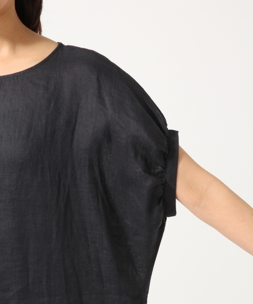 GLOBAL WORK(グローバルワーク)の「【高品質リネン使用】フレンチリネンパフワンピース半袖/715371(ワンピース・レディース・ワインレッド/ホワイト/ブルー/ネイビー・MEDIUM/LARGE)」の7枚目の写真