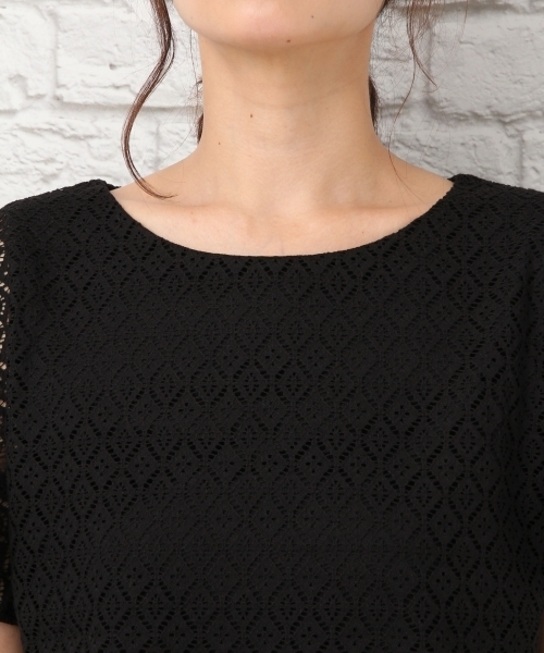 LEPSIM（レプシィム）の「レースカサネソデフレアプルオーバーSS　723971（Tシャツ/カットソー・レディース・ネイビー/オフホワイト/ブラック/グレイッシュベージュ・LARGE/MEDIUM）」の6枚目の写真