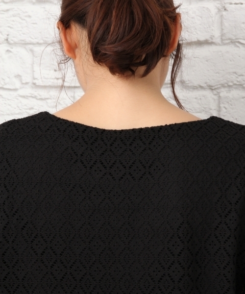 LEPSIM（レプシィム）の「レースカサネソデフレアプルオーバーSS　723971（Tシャツ/カットソー・レディース・ネイビー/オフホワイト/ブラック/グレイッシュベージュ・LARGE/MEDIUM）」の9枚目の写真