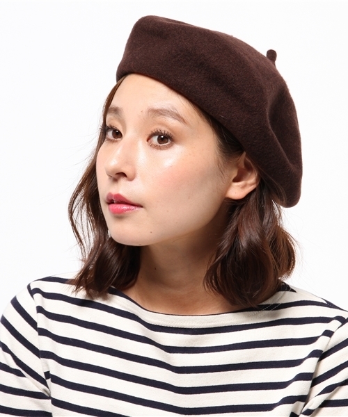 MERLOT（メルロー）の「ウールベレー帽0967（ハンチング/ベレー帽・レディース・ブラウン/グリーン/ブラック/カーキ/チャコールグレー/ネイビー/オレンジ/レッド/グレー/ワインレッド/アイボリー/チェリーピンク/ベージュ・FREE）」の21枚目の写真