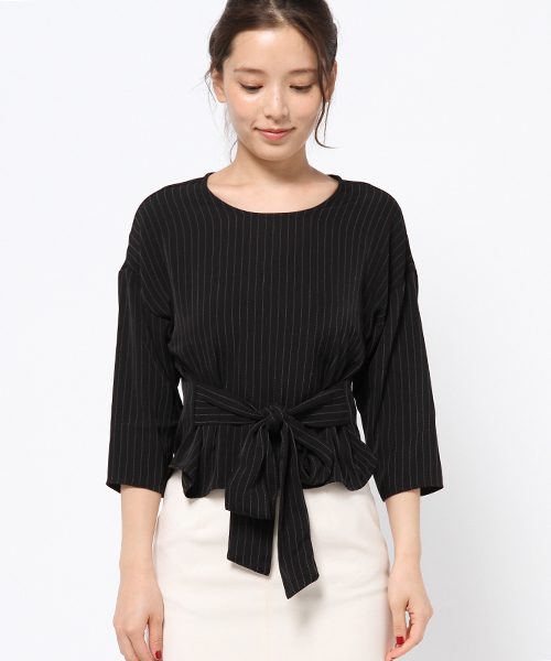 INNOCENT BLUE（イノセントブルー）の「ウエストリボンブラウス（シャツ/ブラウス・レディース・ブラック/ホワイト/ネイビー・MEDIUM/LARGE）」の8枚目の写真