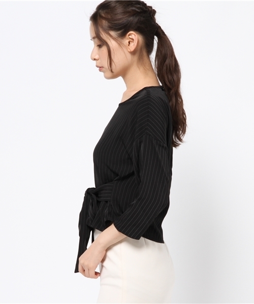 INNOCENT BLUE（イノセントブルー）の「ウエストリボンブラウス（シャツ/ブラウス・レディース・ブラック/ホワイト/ネイビー・MEDIUM/LARGE）」の9枚目の写真