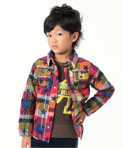 F.O.KIDS（エフオーキッズ）の「中綿キルトシャツ（シャツ/ブラウス・キッズ・カモフラージュ/レッド/キャメル・140/90/95/110/130/100/80/120）」の2枚目の写真