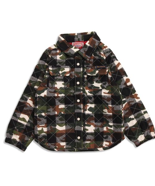 F.O.KIDS（エフオーキッズ）の「中綿キルトシャツ（シャツ/ブラウス・キッズ・カモフラージュ/レッド/キャメル・140/90/95/110/130/100/80/120）」の6枚目の写真