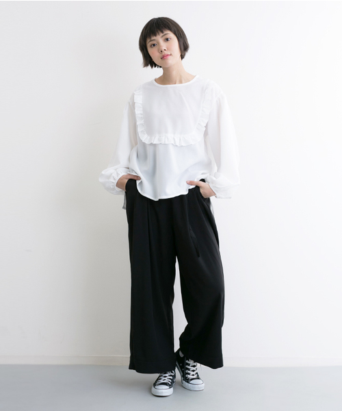 MERLOT（メルロー）の「フロントフリルブラウス 5818（シャツ/ブラウス・レディース・ベージュ/ライトブルー/ホワイト・FREE）」の12枚目の写真