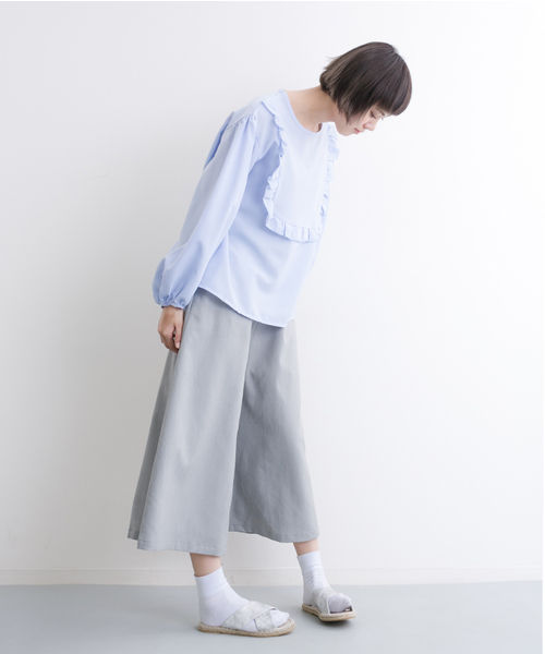 MERLOT（メルロー）の「フロントフリルブラウス 5818（シャツ/ブラウス・レディース・ベージュ/ライトブルー/ホワイト・FREE）」の14枚目の写真