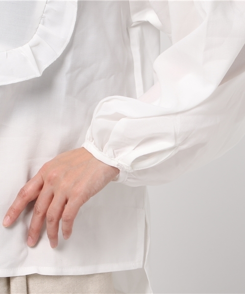 MERLOT（メルロー）の「フロントフリルブラウス 5818（シャツ/ブラウス・レディース・ベージュ/ライトブルー/ホワイト・FREE）」の9枚目の写真