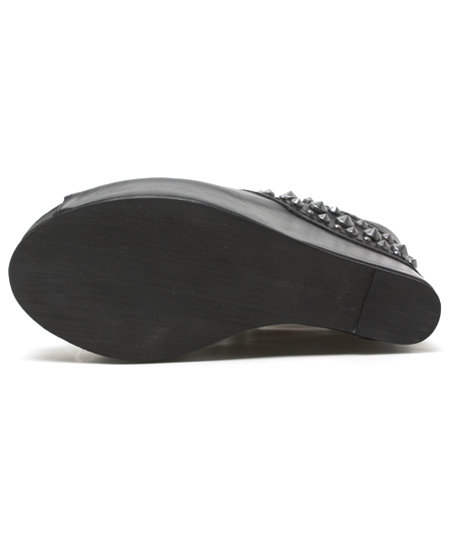 HYSTERIC GLAMOUR（ヒステリックグラマー）の「STUDSレザーウエッジサンダル（スニーカー・レディース・ブラウン/ブラック・23.5cm/24.5cm）」の4枚目の写真