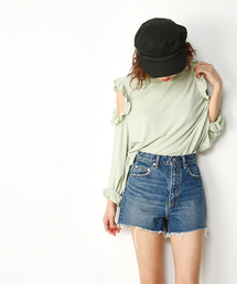 SLY | FRILL OPEN SHOULDER TOPS(Tシャツ/カットソー)