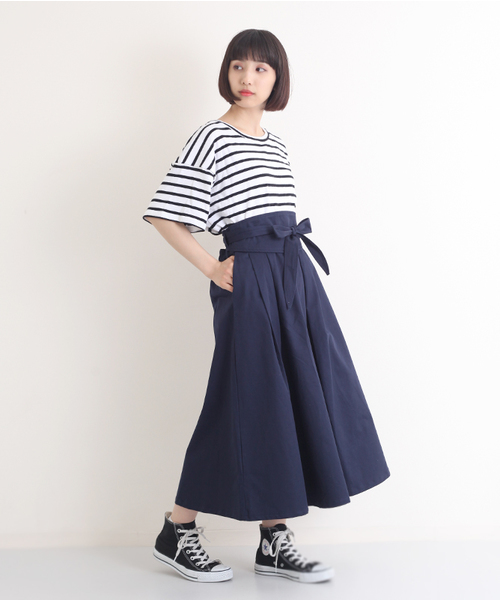 MERLOT（メルロー）の「サッシュベルト付きフレアタックスカート628-5527（スカート・レディース・ベージュ/ネイビー/レッド・FREE）」の12枚目の写真