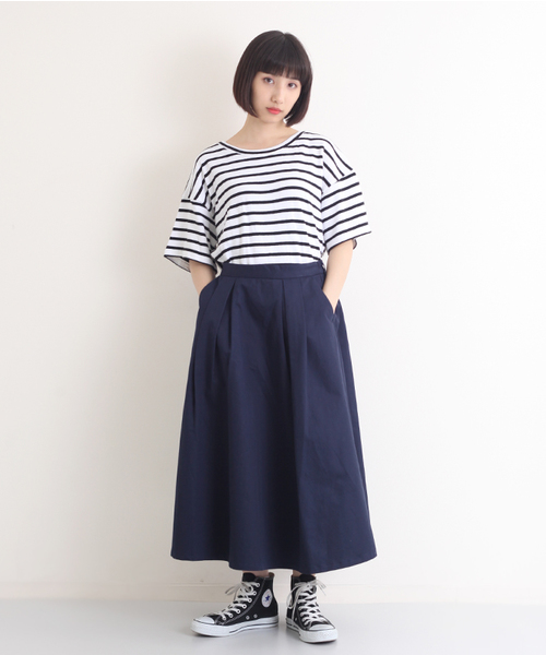 MERLOT（メルロー）の「サッシュベルト付きフレアタックスカート628-5527（スカート・レディース・ベージュ/ネイビー/レッド・FREE）」の13枚目の写真