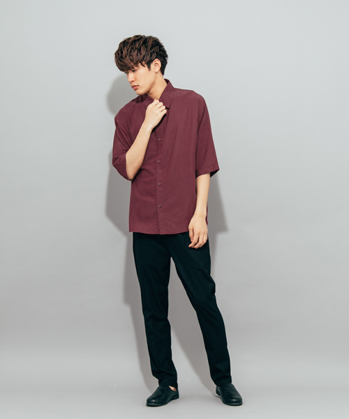 SENSE OF PLACE by URBAN RESEARCH（センスオブプレイスバイアーバンリサーチ）の「モダールドルマンスリーブシャツ(5分袖)（シャツ/ブラウス・メンズ・バーガンディー/ミント/ネイビー・MEDIUM/LARGE）」の10枚目の写真