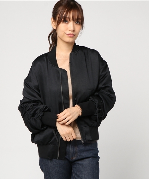 WEGO(ウィゴー)の「WEGO/ドロストスリーブブルゾン(ブルゾン・レディース・ブラック/ブラウン/カーキ・FREE)」の14枚目の写真