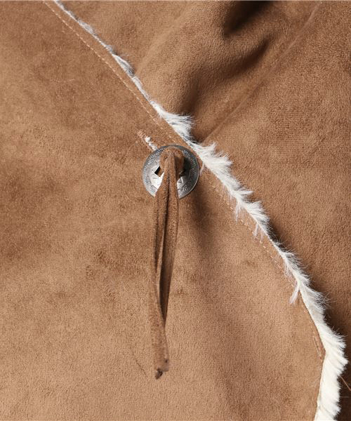 チャイハネ（チャイハネ）の「【チャイハネ】フォークロアフェイクムートンコート（その他アウター・レディース・ベージュ/ネイビー・FREE）」の10枚目の写真