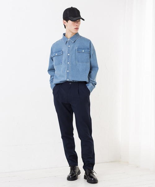 WEGO(ウィゴー)の「WEGO/ストレッチスリムテーパードスラックス(スラックス・メンズ・ブラック/ネイビー・LARGE/MEDIUM/SMALL)」の8枚目の写真