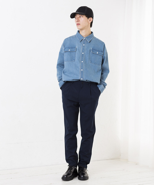 WEGO(ウィゴー)の「WEGO/ストレッチスリムテーパードスラックス(スラックス・メンズ・ブラック/ネイビー・LARGE/MEDIUM/SMALL)」の9枚目の写真