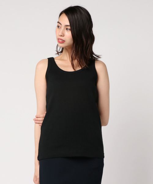 AMERICAN HOLIC(アメリカンホリック)の「・針抜きリブタンクトップ(タンクトップ・レディース・オフホワイト/杢グレー/ブラウン/ブラック・FREE)」の3枚目の写真
