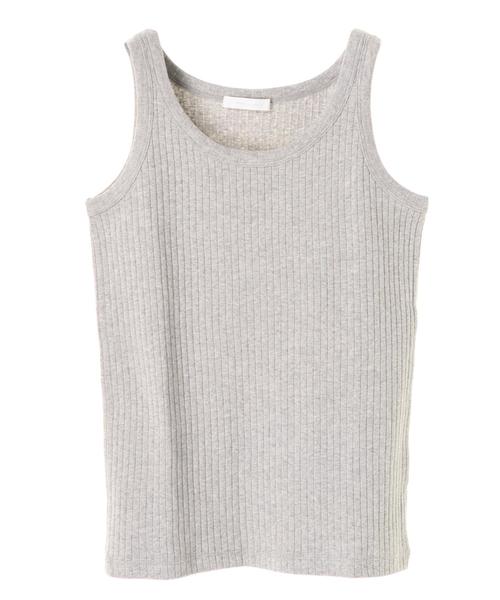 AMERICAN HOLIC(アメリカンホリック)の「・針抜きリブタンクトップ(タンクトップ・レディース・オフホワイト/杢グレー/ブラウン/ブラック・FREE)」の6枚目の写真