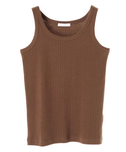AMERICAN HOLIC(アメリカンホリック)の「・針抜きリブタンクトップ(タンクトップ・レディース・オフホワイト/杢グレー/ブラウン/ブラック・FREE)」の12枚目の写真