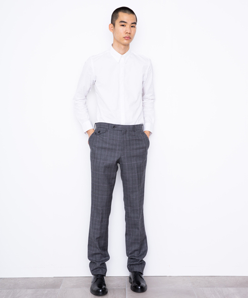 JOHN LAWRENCE SULLIVAN（ジョンローレンスサリバン）の「【JOHN LAWRENCE SULLIVAN】チェックスリムトラウザー（スラックス・メンズ・グレー・44/46）」の2枚目の写真