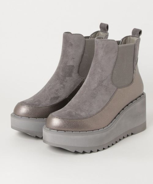 YOSUKE(ヨースケ)の「「YOSUKE/ヨースケ」厚底サイドゴアショートブーツ(ブーツ・レディース・ブラック/ブラック系その他/グレー系その他/ネイビー/ブラウン系その他/マルチ/パイソン・37/40/39/36/38/35)」の3枚目の写真