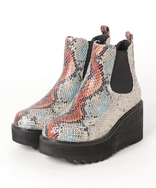 YOSUKE(ヨースケ)の「「YOSUKE/ヨースケ」厚底サイドゴアショートブーツ(ブーツ・レディース・ブラック/ブラック系その他/グレー系その他/ネイビー/ブラウン系その他/マルチ/パイソン・37/40/39/36/38/35)」の6枚目の写真