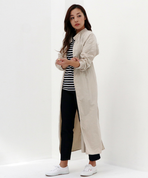 ALLUMER（アリュメール）の「∴ 【Allumer/アリュメール】Millitary Aidman Gown 前後2WAY　ダブルフロント 8170102（その他アウター・レディース・ベージュ/アイボリー/ブラック/オリーブ/テラコッタ/スモークピンク・FREE）」の2枚目の写真