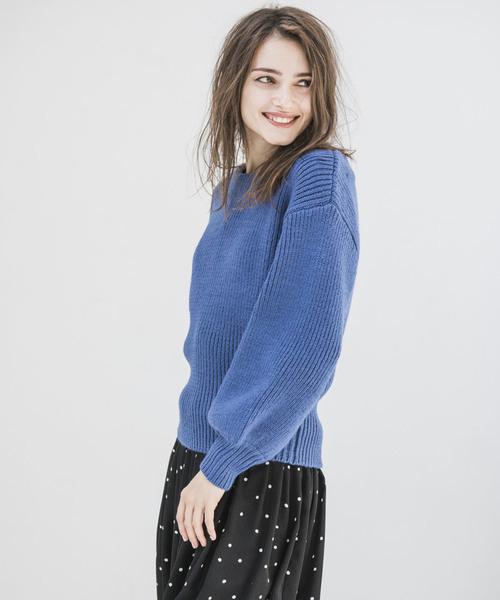 Emma Taylor(エマテイラー)の「1.5Gボートネックリブニットプルオーバー(ニット/セーター・レディース・ブラック/ブルー/ラベンダー・FREE)」の6枚目の写真