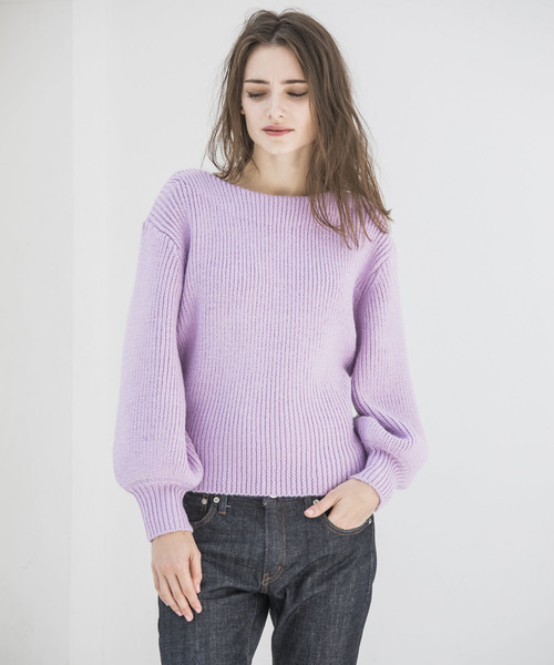 Emma Taylor(エマテイラー)の「1.5Gボートネックリブニットプルオーバー(ニット/セーター・レディース・ブラック/ブルー/ラベンダー・FREE)」の13枚目の写真