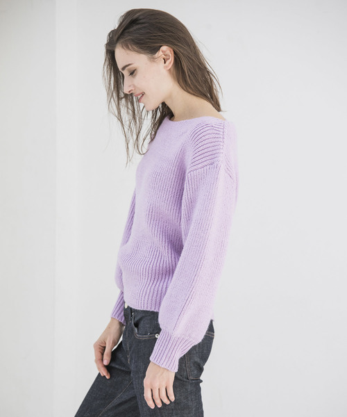 Emma Taylor(エマテイラー)の「1.5Gボートネックリブニットプルオーバー(ニット/セーター・レディース・ブラック/ブルー/ラベンダー・FREE)」の17枚目の写真