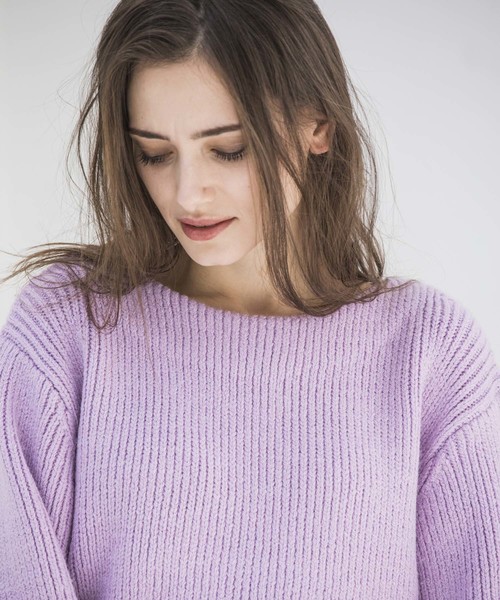 Emma Taylor(エマテイラー)の「1.5Gボートネックリブニットプルオーバー(ニット/セーター・レディース・ブラック/ブルー/ラベンダー・FREE)」の10枚目の写真