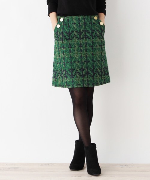Opaque Clip オペークドットクリップ の チェックツイードタイトスカート スカート Wear