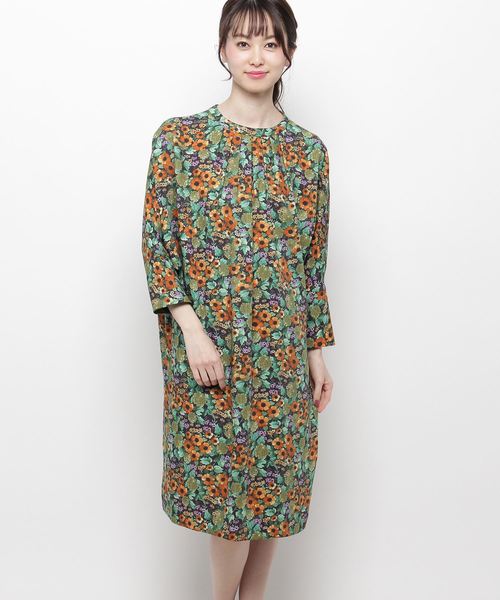 Modify モディファイ のファッション セール Store ワンピース Online 総柄フラワードルマンワンピース ワンピース 後払い手数料無料 の