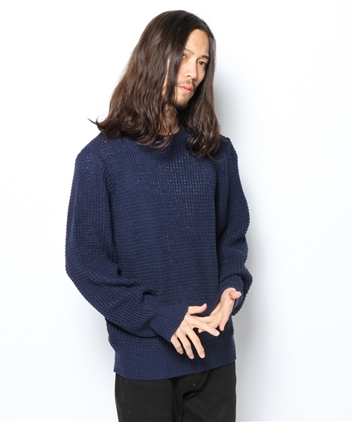 603（ロクマルサン）の「603 方畦クルーネックニット（ニット/セーター・メンズ・ブラック/ネイビー/オフホワイト・FREE）」の2枚目の写真